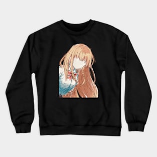 MAHIRU SHIINA WATERCOLOR ART ANIME PEEKER PORTRAIT FROM THE ANGEL NEXT DOOR SPOILS ME ROTTEN OR OTONARI NO TENSHI-SAMA NI ITSUNOMANIKA DAME NINGEN NI SARETEITA KEN Crewneck Sweatshirt